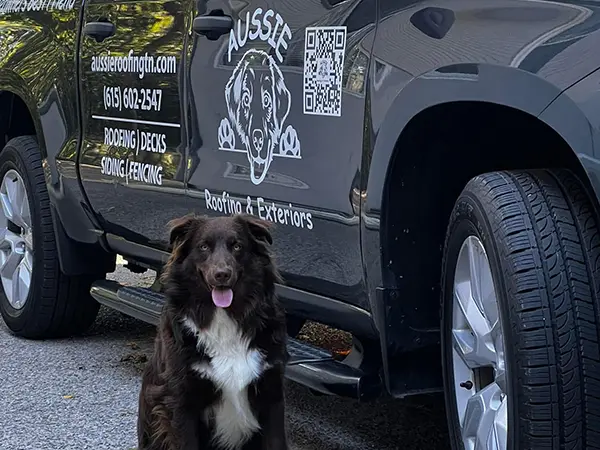 Whiskey next to work truck