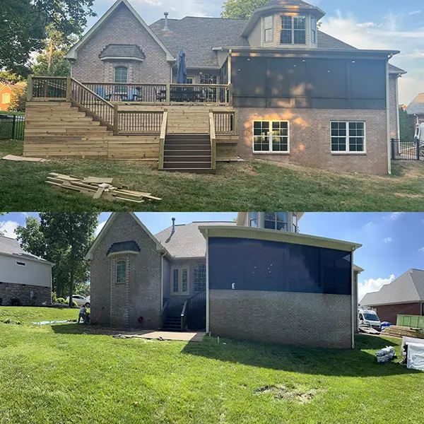 New deck construction before and after